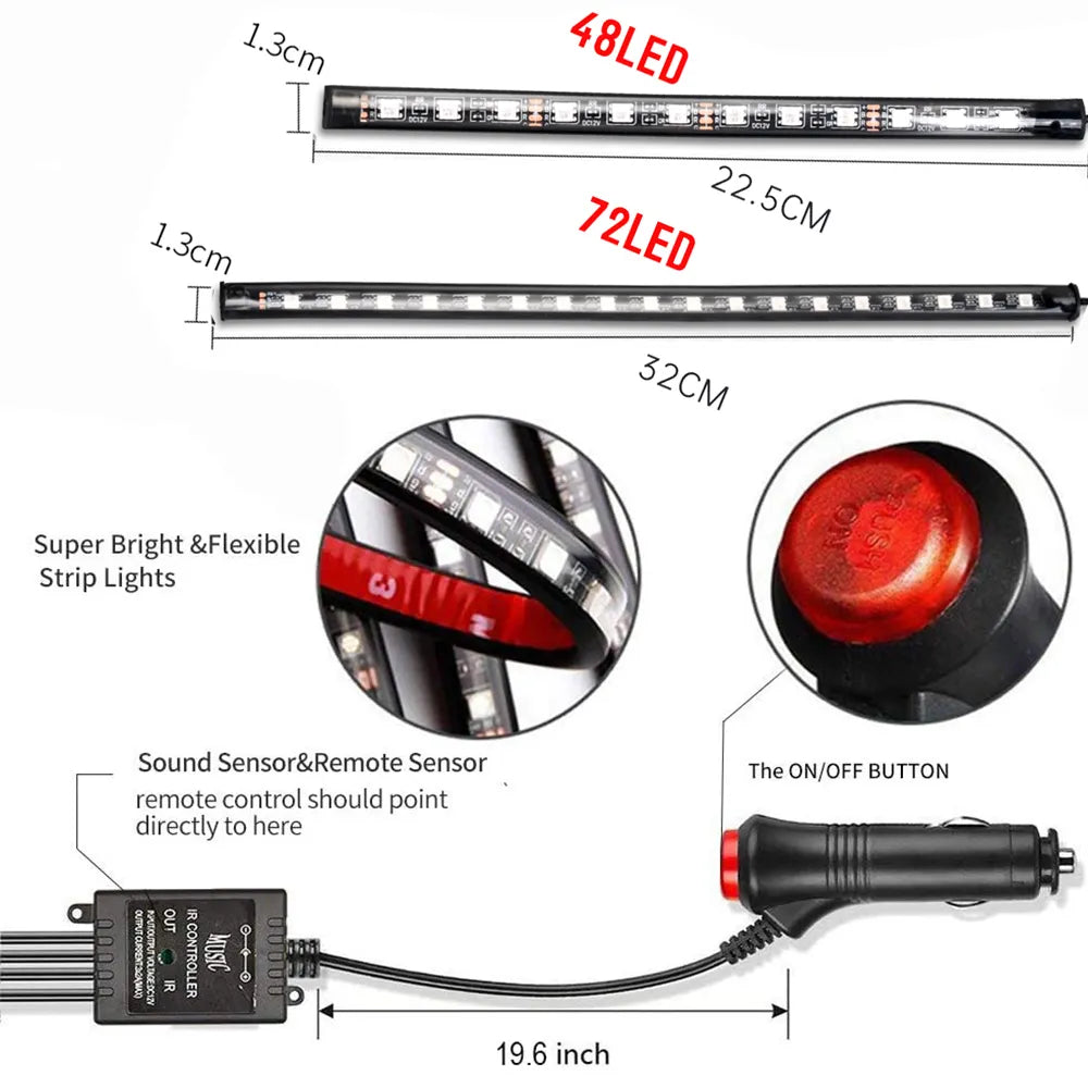 Kit de bande lumineuse intérieure de voiture