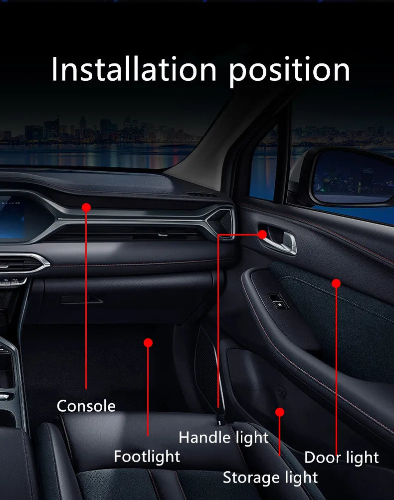 Lumières d’ambiance universelles pour voiture