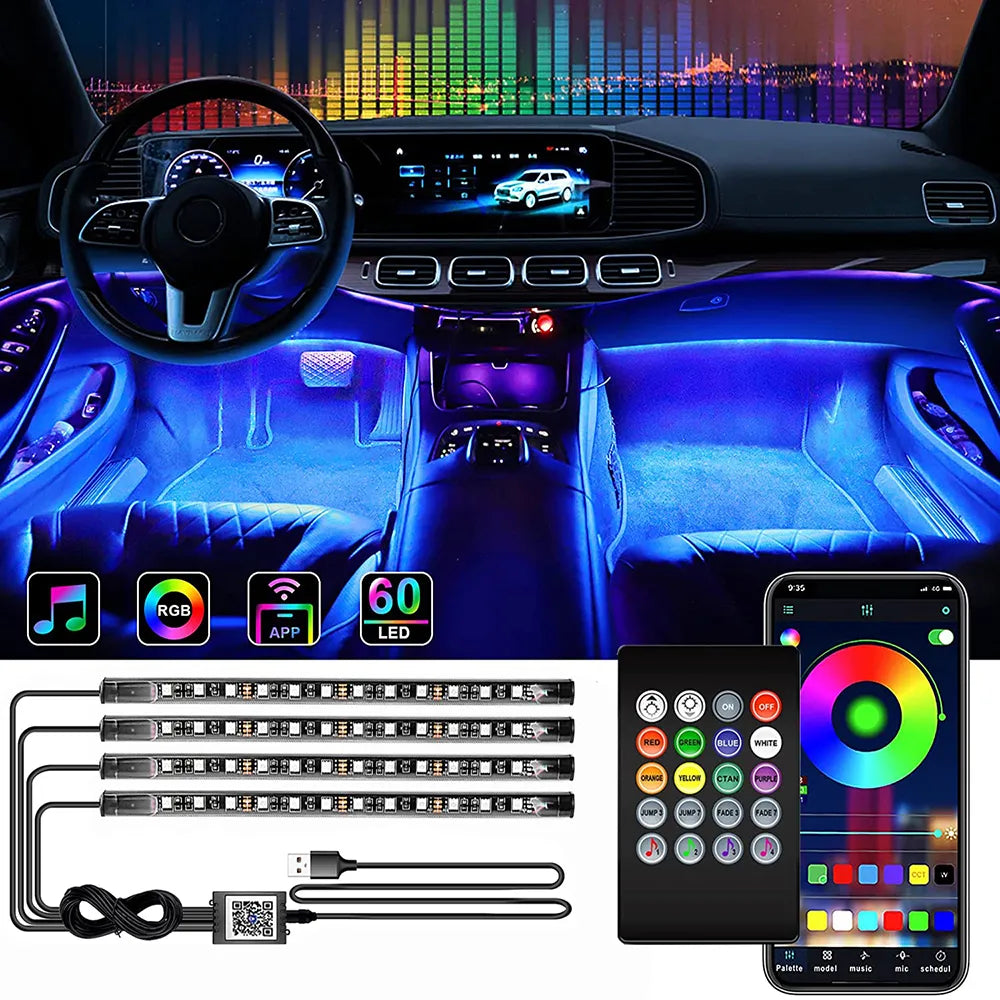 Kit de bande lumineuse intérieure de voiture