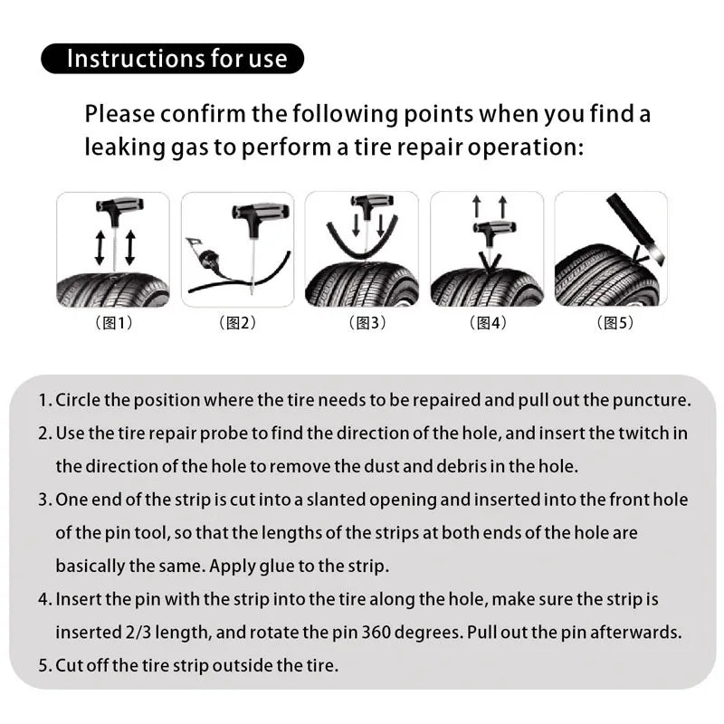 Car Tire Puncture Repair Kit