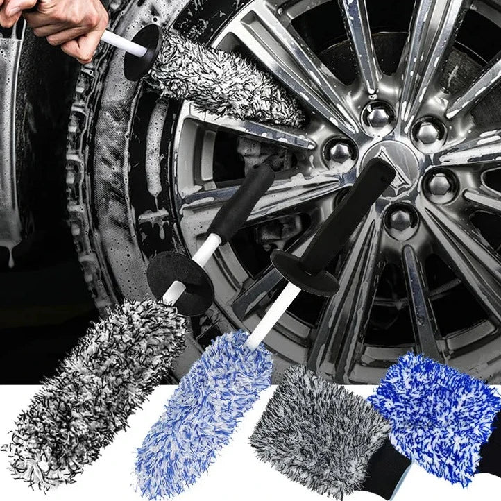 Brosse pour roues en microfibre pour lavage de voiture